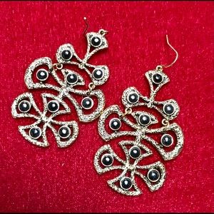 Spanish design black and gold earrings